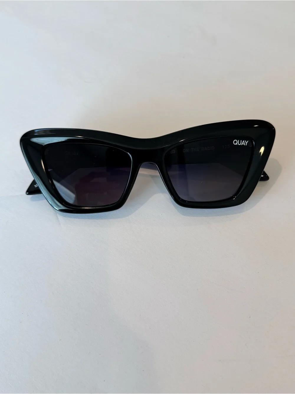 Quay Australia Black Cat-Eye Sunglasses with Gradient Lenses